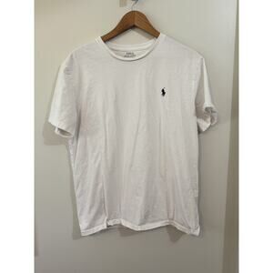 Polo Ralph Lauren Classic Fit White T-Shirt Men's Size Large Navy Pony